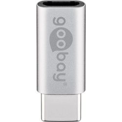 Goobay Adapter USB-CTM auf USB 2.0 Micro-B, silber - USB-CTM-Stecker > USB 2.0-Micro-Buchse (Typ B)