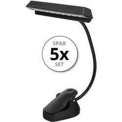 Showlite MSL-20A LED Akku Notenpultleuchte Schwarz 5x Set