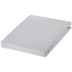 Estella Spannleintuch , Silberfarben, Hellgrau , Textil , 100x200 cm , Textiles Vertrauen - Oeko-Tex®, Hohenstein , Rundumgummi, bügelfrei, in Übergrößen erhältlich, für Wasserbetten geeignet, rutschfest auf der Matratze , Heimtextilien, Bettwäsche & Leintücher, Leintücher, Spannleintücher