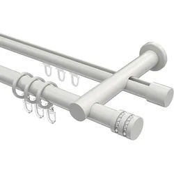 GARDINENSTANGE RUNDROHR-INNENLAUF Platon Estana 140 cm, 2-läufig, 20 mm Ø Weiß