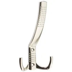 SO-TECH® Garderobenhaken JASMIN, Lochabstand 32 mm (1 St), groß (H x B x T: 143 x 76 x 67 mm), Edelstahloptik matt silberfarben