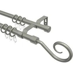GARDINENSTANGE Olymp Allegra 320 cm (geteilt in 2 x 160 cm), 2-läufig, 16 mm Ø Chrom matt