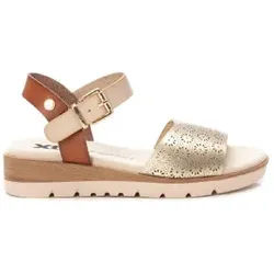 Xti für Damen. 14385606-ORO Sandalen 143856 gold (38), 3 bis 5 cm, Schnalle, Lässig
