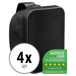 Pronomic 4er OLS-5 DJ PA Outdoor-Lautsprecher Außenlautsprecher (N/A, 40 W, Allwetter-Lautsprecher für Garten, Terrasse, Restaurant) schwarz
