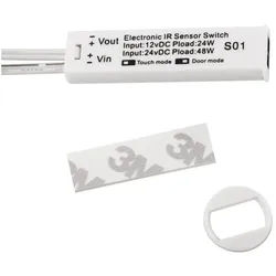 SO-TECH® Lichtschalter Einbausensor mit 2 Schaltfunktionen für Tür- / Handbewegung (2-St), 2 IR-Sensoren weiß, ohne Trafo weiß
