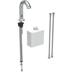 Geberit Piave Waschtischarmatur zur Standmontage, Generatorbetrieb, mit AP-Funktionsbox - chrom