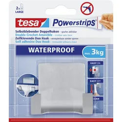 tesa Klebehaken tesa Duohaken Powerstrip Metall, waterproof grün