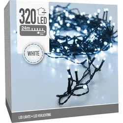 LED-Lichterkette kaltweiß, 320 LEDs, Grünes Kabel, Innen/Außen, 27m