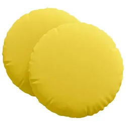 vidaXL Sitzauflage Sitzkissen 2 pcs Helles Gelb Ø80 x 29 cm Stoff, (2 St) gelb