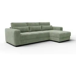 ECKSOFA OLI 4-Sitzer rechts, salbeigrün
