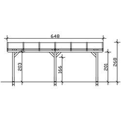 SKAN HOLZ Terrassenüberdachung Siena 648 x 350 cm Leimholz