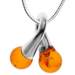 OSTSEE-SCHMUCK Kette mit Anhänger Ostsee-Schmuck Kette mit Anhänger Doppelkelch (2-tlg) silberfarben 50 cm