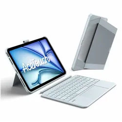 Inateck für 11 Zoll iPad Air M4 M3, iPad Pro, mit Touchpad iPad-Tastatur (Vertikaler/Horizontaler Ständer, Abnehmbar, mit Stifthalter) blau