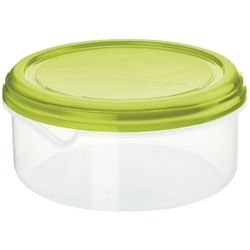 Rotho RONDO Kühlschrankdose rund, flach, Frischhaltedose mit Deckel, Farbe: grün, 1,25 Liter