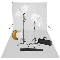 vidaXL Fotostudio-Box 600 x 300 cm Fotostudio Set mit Leuchten Schirmen Hintergrund Reflekto bunt