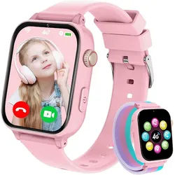 PTHTECHUS 4G-A22 Smartwatch (2,5 cm, sim-karte), KINDER SMARTWATCH MIT GPS 4G rosa