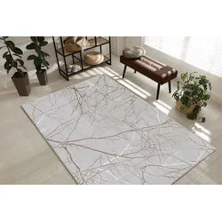 Teppich THE CARPET "Mila", grau, B:140cm H:8mm L:200cm, Polyester, Teppiche, Teppich, moderner Wohnzimmer Teppich elegant glänzender Flor