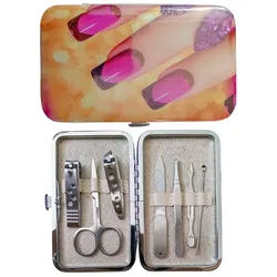 Arte Regal Maniküre-Pediküre-Set MANIKÜRE SET 7-tlg mit Etui Maniküreset Nagelset Nagelschere 64 (Gelb), Schere Nagelknipser Nagelfeile Ohrreiniger Pinzette Nagelhautmesser gelb