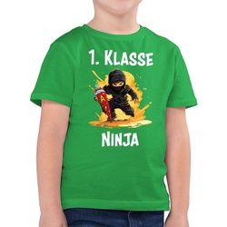 Shirtracer T-Shirt Ninja Einschulung Schulkind Schulanfang 1. Klasse Erste Einschulung Junge Schulanfang Geschenke grün 104 (3/4 Jahre)