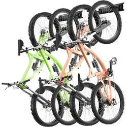 VEVOR Fahrradständer, Wandhalterung für die Garage, für 4 Fahrräder + 2 Helme