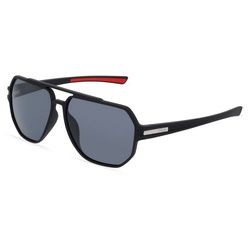 Fila FIASFI301 Herren-Sonnenbrille Vollrand Pilot Kunststoff-Gestell, Schwarz