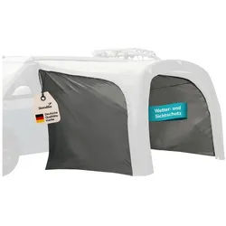 Skandika Vorzelt Seitenwände (2 Stk) für Vika Air Van 260, (Wohnwagen mit 180 – 210 cm Anbauhöhe, Dimensionen 180 x 180 cm), Sonnensegel, Sonnendach, UV 50+, 3000 mm Wassersäule grau 180 cm x 180 cm x 180 cm