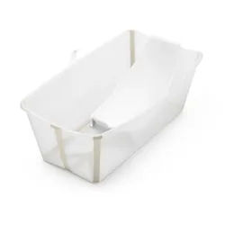 Stokke Babybadewanne Flexi Bath® Bundle – Bestehend aus Badewanne & Newborn Support beige|braun 40 cm x 80 cm x 24 cm