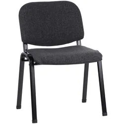 Mid.you Besucherstuhl , Anthrazit, Schwarz , Textil , Rundrohr , 58x84x41 cm , stapelbar, ergonomische Rückenlehne , Büromöbel, Bürostühle, Besucherstühle