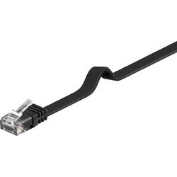 Goobay CAT 6 Flach-Patchkabel, U/UTP, Schwarz
