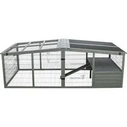 TRIXIE Freilaufgehege XL mit Abdeckung, grau