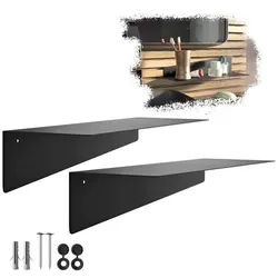 SO-TECH® Wandregal Schweberegal HOVER-VII 35 x 13 x 8 cm inkl. Befestigungsset, 2-tlg., Wandmontage, für Bad Küche oder Wohnzimmer, Schwarz schwarz