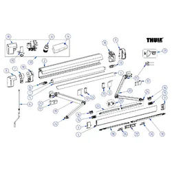 Thule Stützfuß für Markise Omnistor 5200 2,3 Meter - Thule Ersatzteilnummer 1500603078