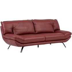 Celina 3-Sitzer-Sofa , Bordeaux , Leder , Echtleder , Rindleder , 226x94x95 cm , Typenauswahl, Lederauswahl, Stoffauswahl, Hocker erhältlich, Rücken echt , Wohnzimmer, Sofas & Couches, Sofas, 3-Sitzer Sofas