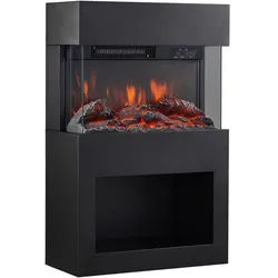 Elektrokamin , Schwarz , Metall, Glas , 48.0x75.0x21.7 cm , Fernbedienung, Flammeneffekt separat schaltbar, Überhitzungsschutz, Thermostat, Dimmer , Kleinmöbel