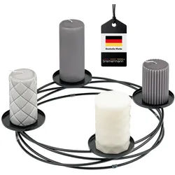 bremermann Kerzenständer, schwarz , Schwarz , Metall , 38x5.5x38 cm , Dekoration, Kerzen & Kerzenhalter, Teelichthalter