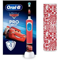Oral-B - Elektrische Kinderzahnbürste 'Vitality Pro Kids Cars' + Reiseetui in Rot Zahnbürste 1 St rot