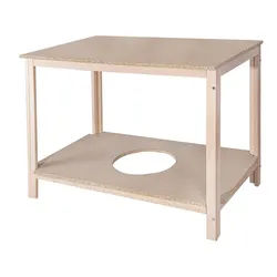 Wellhome - Keilrahmentisch aus Buchenholz - lackiert ohne Lackierung 110x65x65 cm