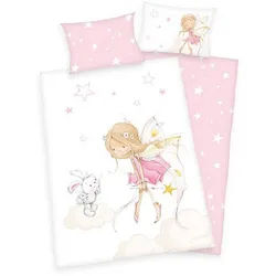 Xxxl Babybettwäsche , Rosa, Weiß , Textil , 100x135 cm , Oeko-Tex® Made IN Green , atmungsaktiv , Schlafen, Babybettausstattung, Babybettwäsche