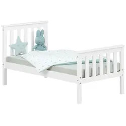 Homestyle4u Kinderbett 70/140 weiß , Weiß , Holz , 70x140 cm , Babymöbel & Kindermöbel, Kinderzimmer & Jugendzimmer, Kinderbetten