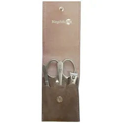 Niegeloh Solingen Maniküre-Etui Etui Modell Glamorous Duo, nougat - Made in Solingen, 1 tlg. silberfarben