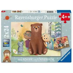 Ravensburger Puzzle Kinderpuzzle 2x24 Teile - Mein Knopf, ein Universum, 24 Puzzleteile