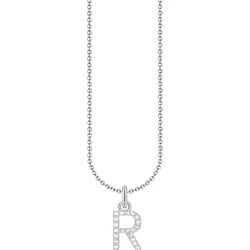 THOMAS SABO Kette mit Anhänger Buchstabe, mit Zirkonia (synth) silberfarben