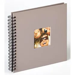 Walther Design Fotoalbum Fun Spiralalbum 26 x 25 cm, Spiralalbum, Papiereinband, quadratischer Bildausschnitt grau