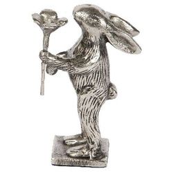 Lambert Osterhase Dekofigur Hase Belami Hase mit Blume (11,5cm)