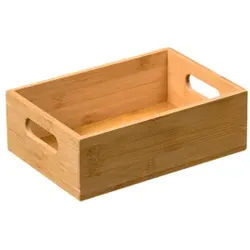 Kesper Aufbewahrungsbox Bambus, stapelbar, Praktische Utensilienbox mit zwei Tragegiffen, 1 Aufbewahrungsbox, Maße (B x L x H): 24 x 16,5 x 8 cm