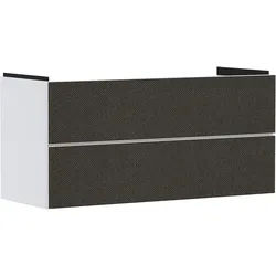 hansgrohe Xevolos E Waschtischunterschrank, 2 Schubkästen, SoftClose, 1180x475x555mm, für den Waschtisch, 54184660, Farbe: Korpus Mattweiß, Front Textil Dunkelgrau