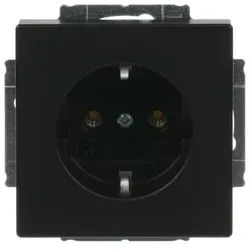 Busch-Jaeger 20 EUC-885 Schutzkontakt-Steckdose, mit Befestigungskrallen, schwarz matt, Plattform 63