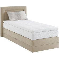 Westfalia Schlafkomfort Boxspringbett, wahlweise mit Bettkasten und Topper beige 105 cm x 210 cm