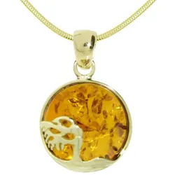 OSTSEE-SCHMUCK Kette mit Anhänger Ostsee-Schmuck Kette mit Anhänger Windflüchter 16 mm (2-tlg) goldfarben 50 cm