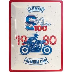 S100 Nostalgie-Schild 40 Jahre Blechschild, blau